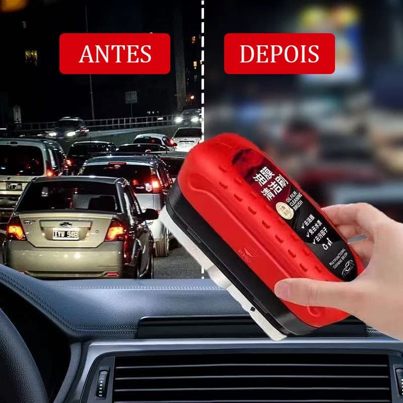 Limpador Película Óleo Vidro Carro Escova Remove Sujeira Antiembaçante Limpa  Vidro Automotivo Moto