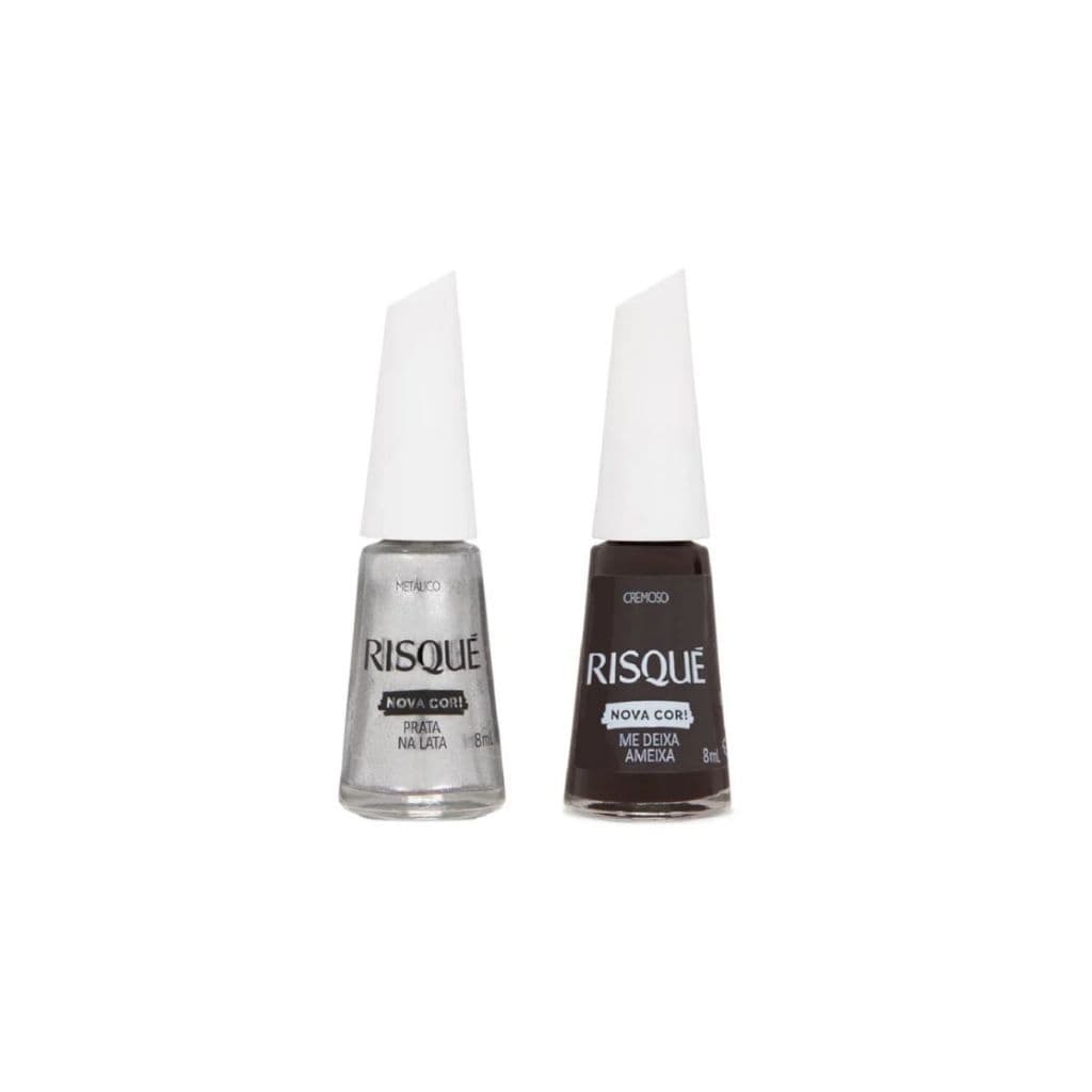 Kit 2 Esmaltes Risqué Prata Na Lata e Me Deixa Ameixa 8ml