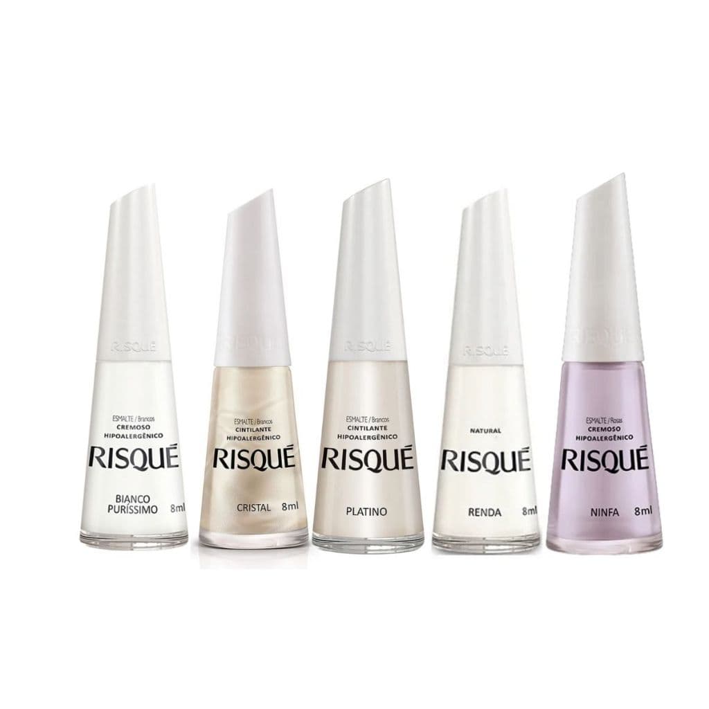 Kit Esmalte Risqué para Francesinha com 5 Unidades de 8ml