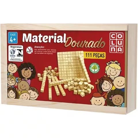 Material dourado em madeira, com 111peças, Coluna - CX 1 UN