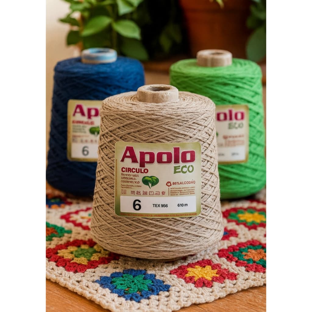 Barbante Apolo Eco nº6 610m Círculo – Fio Algodão Crochê e Tricô