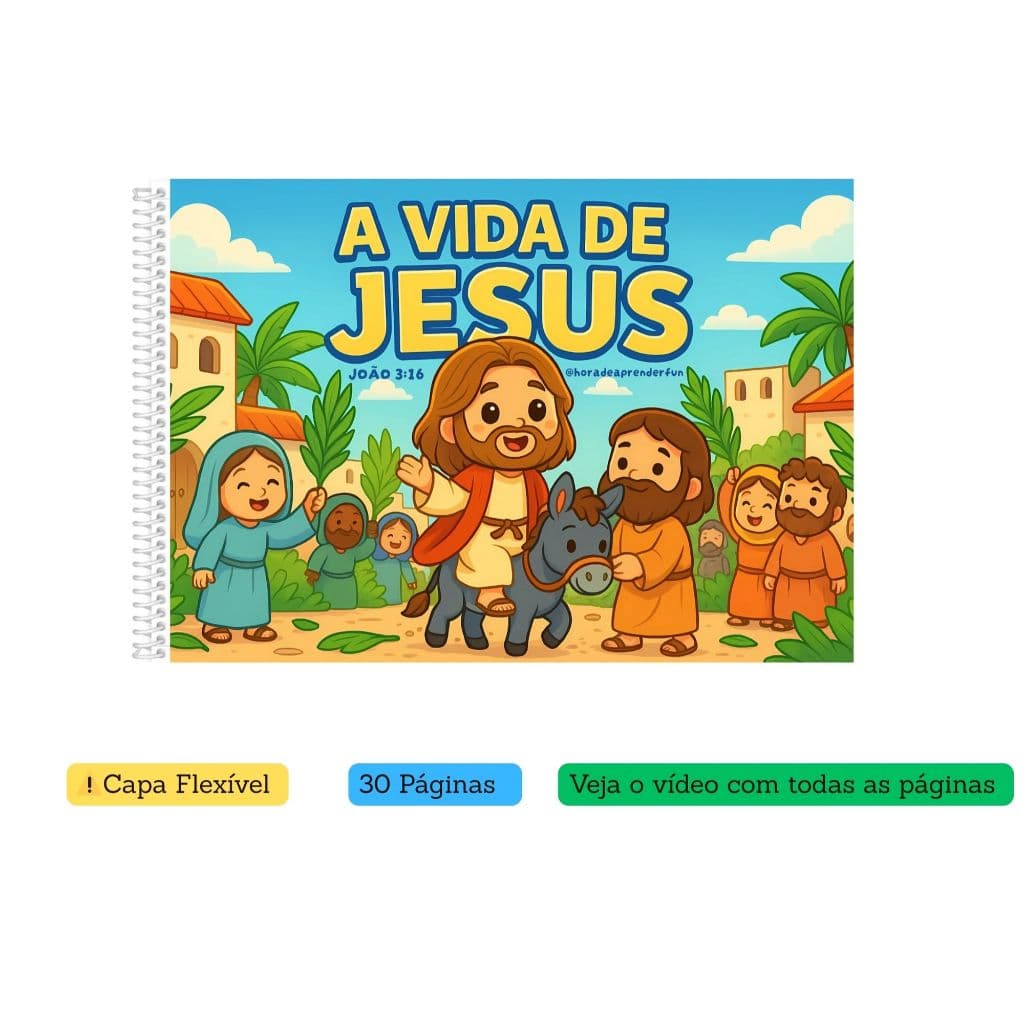 A Vida de Jesus | Livro de Colorir  | Fé |Deus |Edição Fofa e Divertida |Tamanho A5 & A4