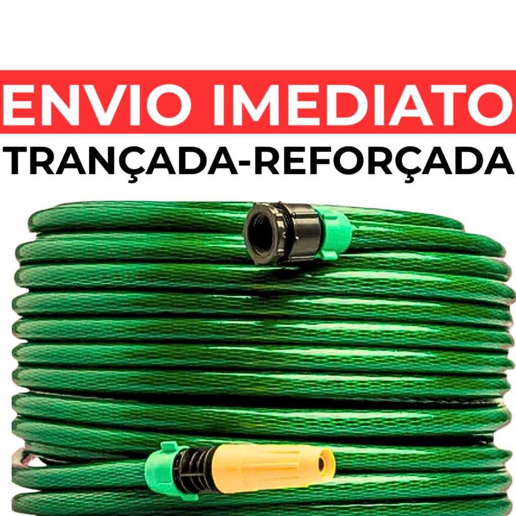Mangueira Jardim 30, 20, 10 Metros Reforçada 7/16' Resistente Flexível Trançada Esguicho Tripla Camada