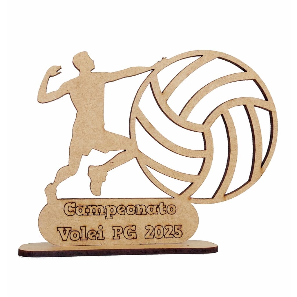 KIT 20 Troféus Vôlei MASCULINO Mdf Lembrança Evento Personalizado MDF CRU