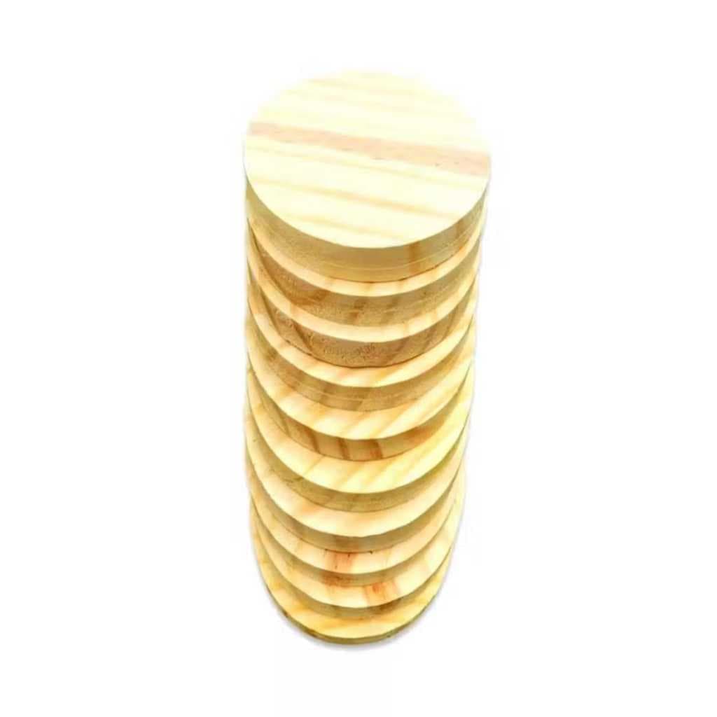 kit com 10 tampos de bmadeira pinus de 22 cm