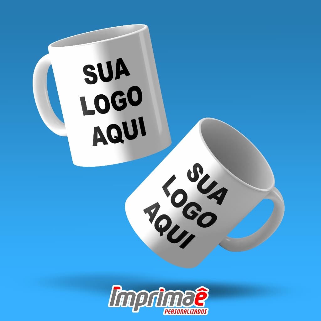 Caneca Personalizada Com Logo Marca Foto Presente Porcelana 325 ml Premium