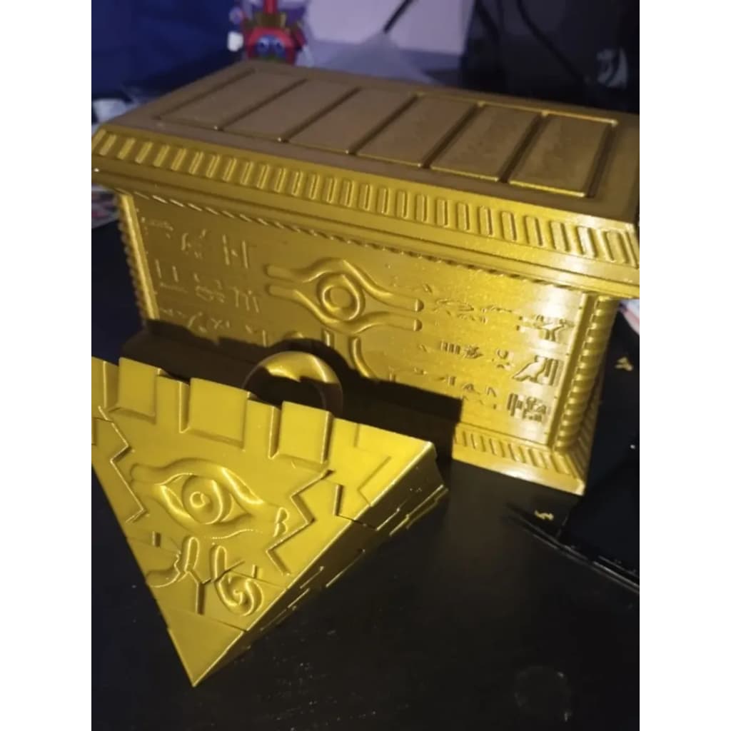 Caixa sarcófago e enigma do milênio - colecionável yu-gi-oh!