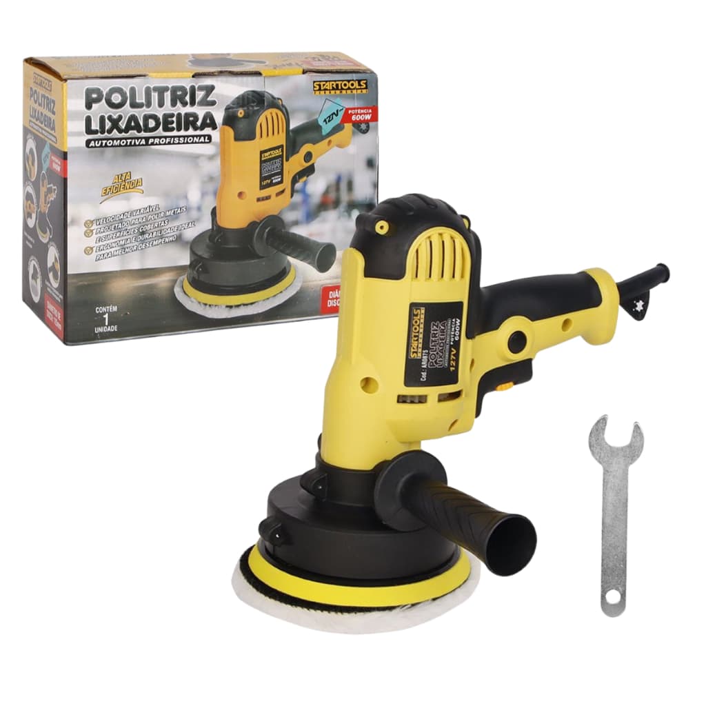 Politriz Lixadeira Automotiva Profissional 127V 600W Velocidade Variável 125mm