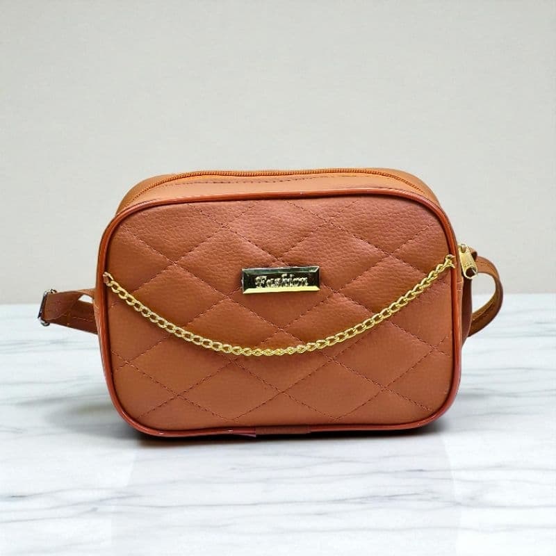 Bolsa Feminina Alça Transversal Tira Colo Moderna Com Corrente