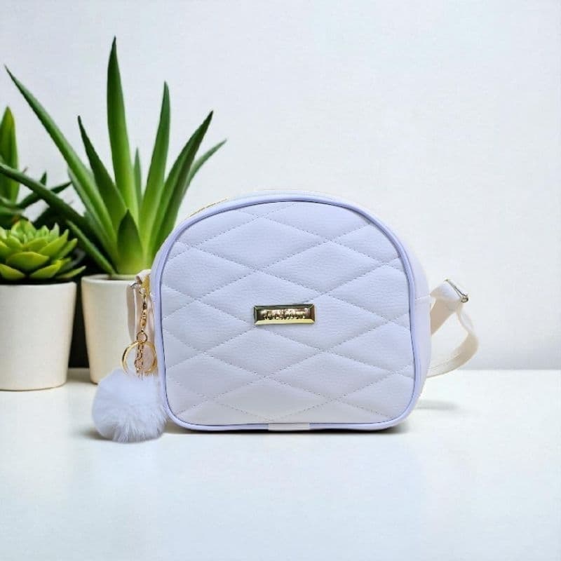 Bolsa Feminina Oval Moda Alça Transversal Com POMPOM