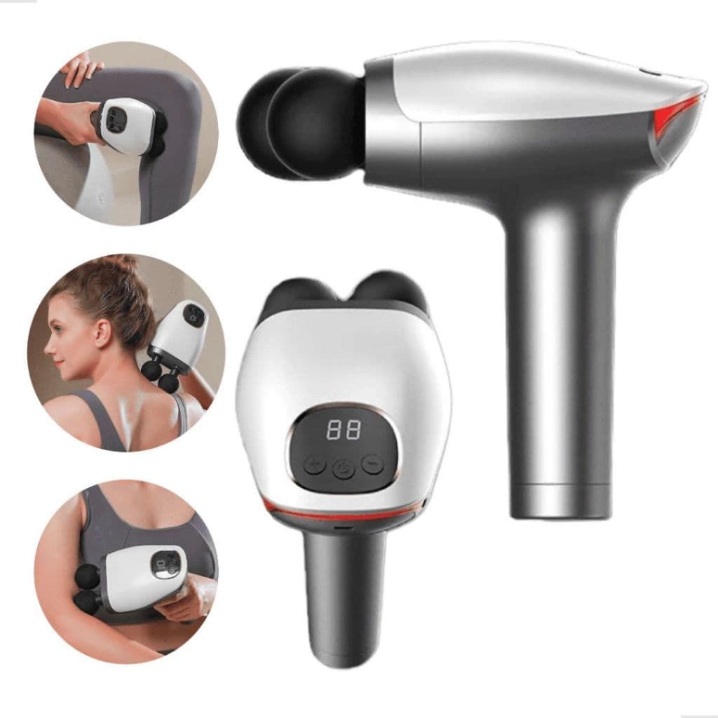 Pistola Massageadora Muscular Digital Portátil Ponta Dupla Profissional