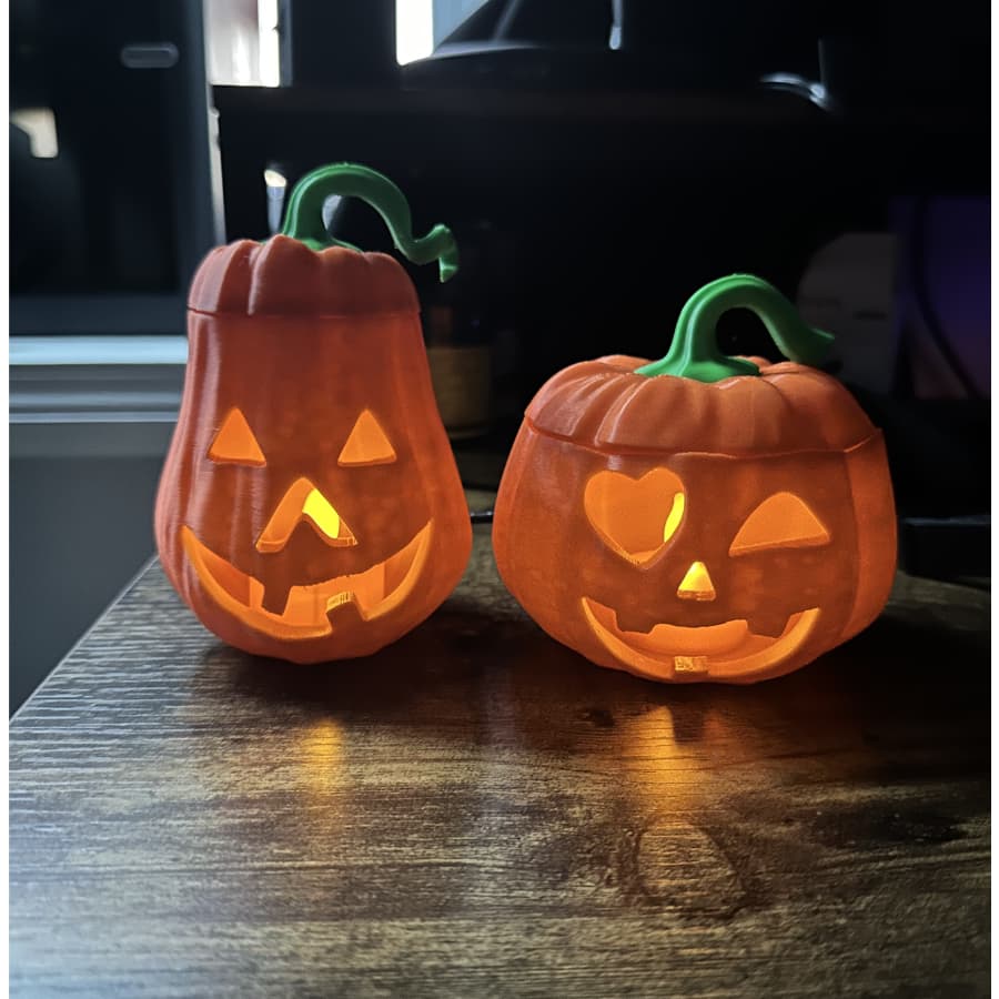 Kit 3 Abóboras Halloween Decorativas 🎃 Porta Doces / Enfeite de Festa / Luminária Criativa 3D