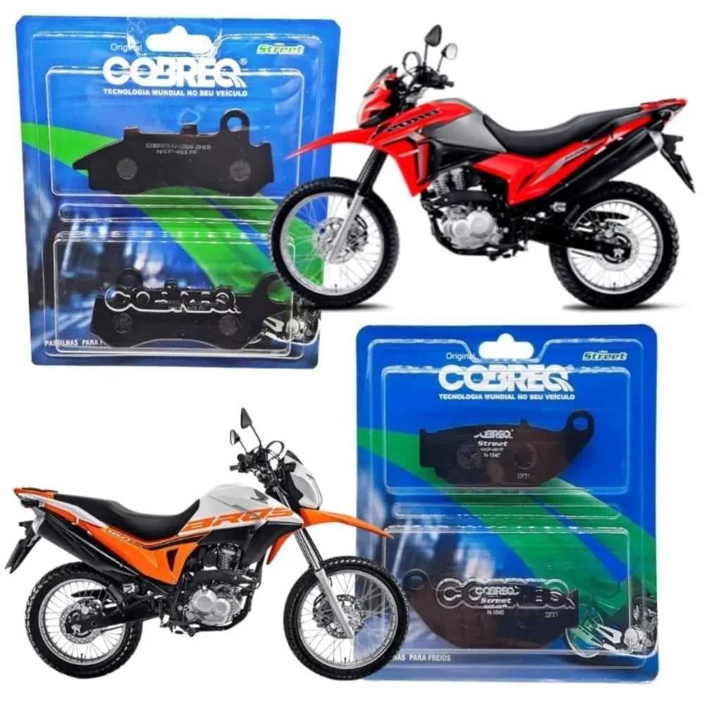 Kit Pastilhas De Freio Dianteira E Traseira Honda Bros 160 ESSD 2018 A 2024 C/Cbs Original Cobreq