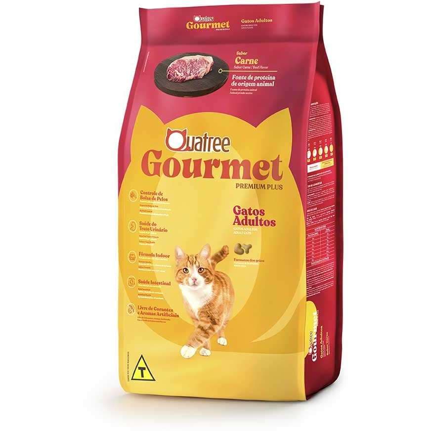 Ração Quatree Gourmet Gatos Adultos sabor Carne 10.1 Kg