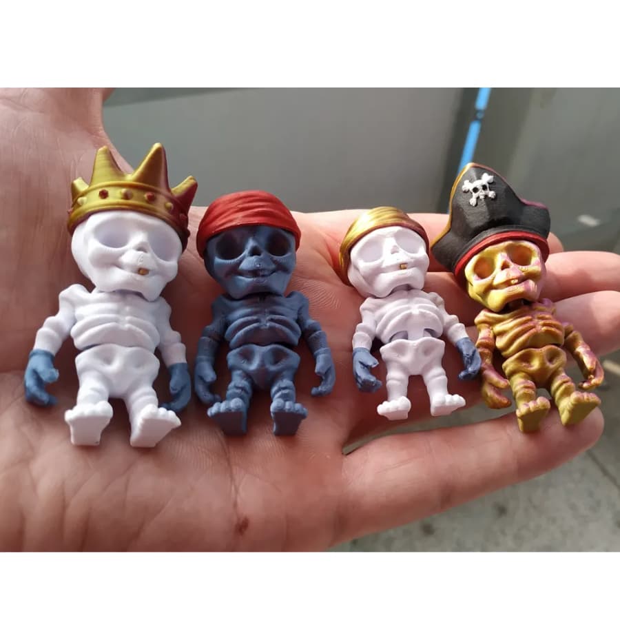 Mini Esqueletos Criativos 👻💀 Impressão 3D | Decoração Halloween e Colecionáveis