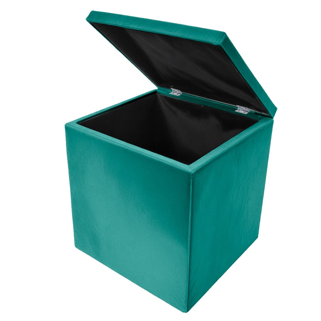 Puff Baú Cubo para Armazenamento 33x33x40cm - Verde Água