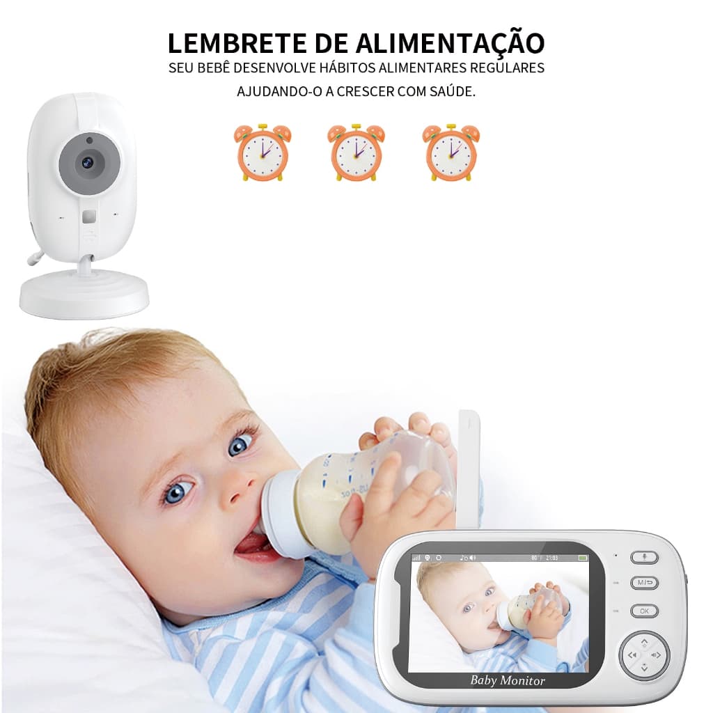 Baby Monitor Baba Eletrônica Com Monitor Color Blanco