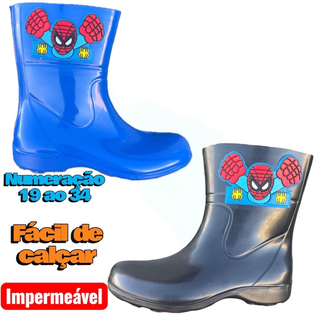 Bota Infantil Personagens Galocha Infantil Galochinha Infantil 19 ao 34 Impermeavel confortável