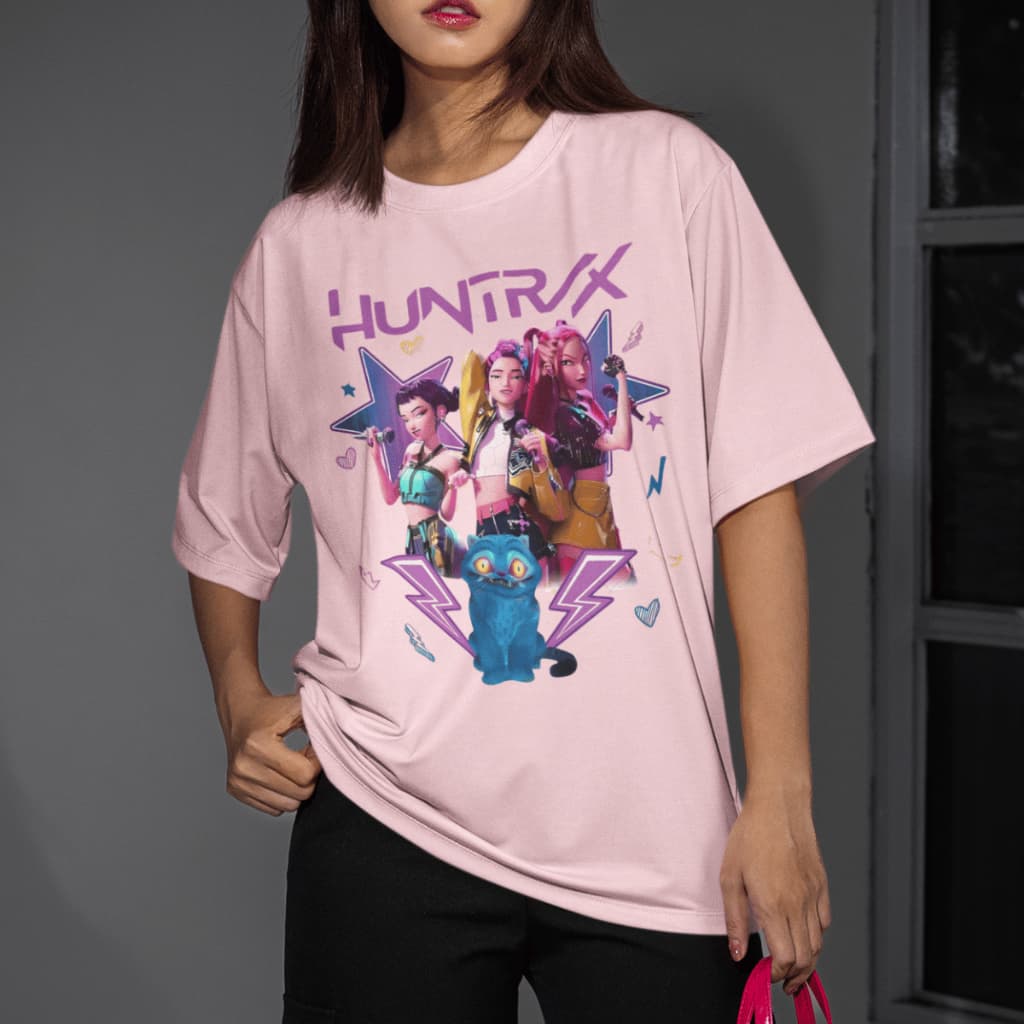 Camiseta Huntrix Guerreiras Do Kpop Filme Tendência Jovem Blusa Unissex Casual 100% Algodão