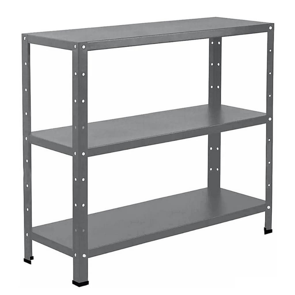 Estante De Aço Multiuso 90cm Armário Resistente Sala 3 Bandejas Almoxarifado