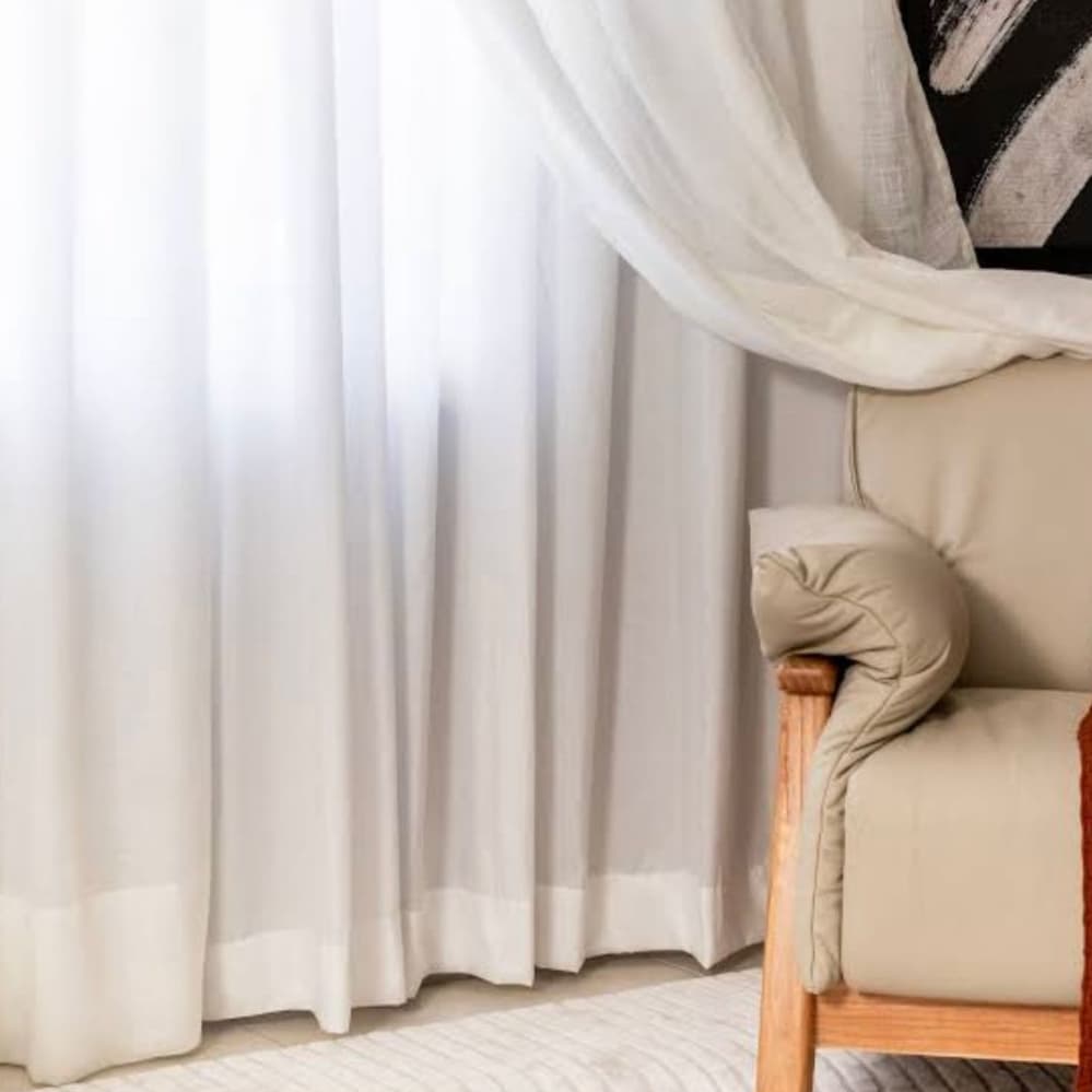Cortina 3 Metros Voil de Linho + Forro Microfibra Cortina Para Decoração Quarto Sala