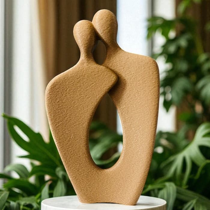 Escultura Minimalista Casal Moderno para Sala Quarto Escritório Ideal para Decoração de Casa Romântica e Presente