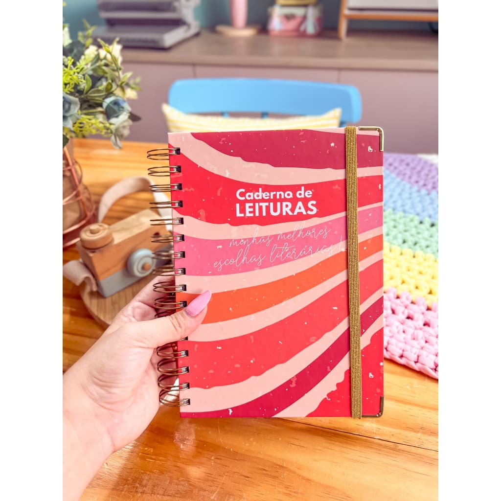 Caderno para anotações de Leitura de Livros Personalizado + Marcador Magnético