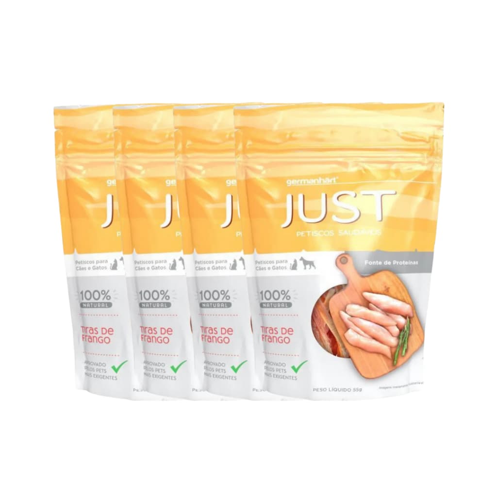 Kit 4 Petisco Natural Just Slice De Frango 55g