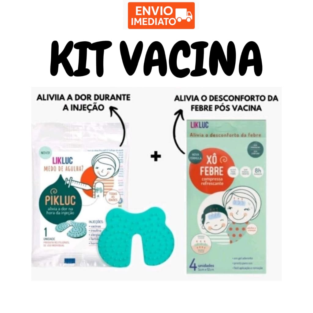 Kit Vacina Infantil Bebe Compressa Anti Febre e Alivio Dor Vacina Xo Febre - Vacina sem dor - Kit