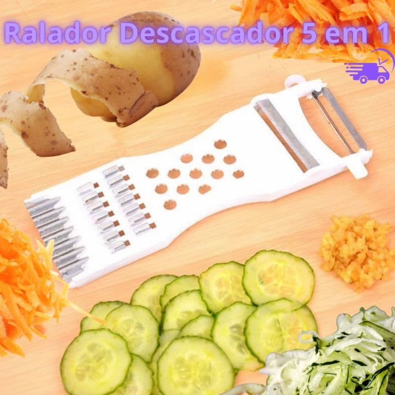 Fatiador Descascador Cortador 5 em 1 multifuncional Rala legumes verduras e frutas