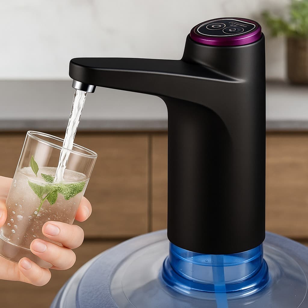 Bomba Elétrica Recarregável para Galão de Água Portátil Silenciosa USB Automática Torneira