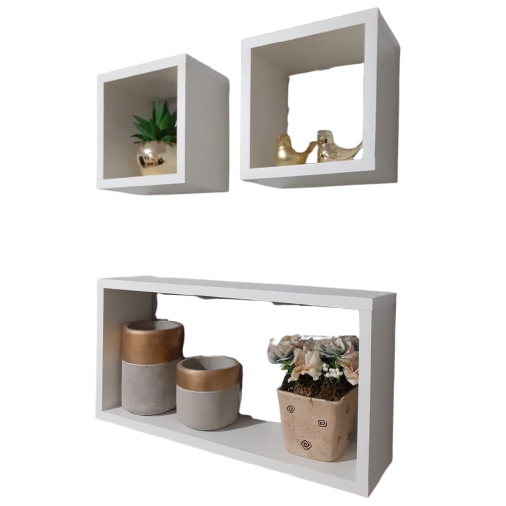 Kit 3 Nichos Mdf 15mm Branco Sala Quarta Banheiro Decoração