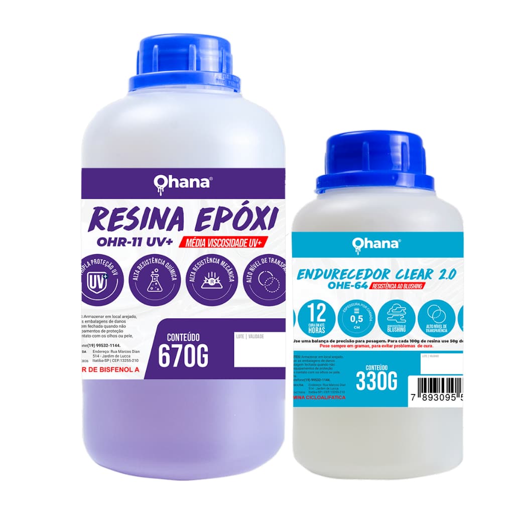 Resina Epoxi Média Viscosidade para Artesanato e Madeira 1kg