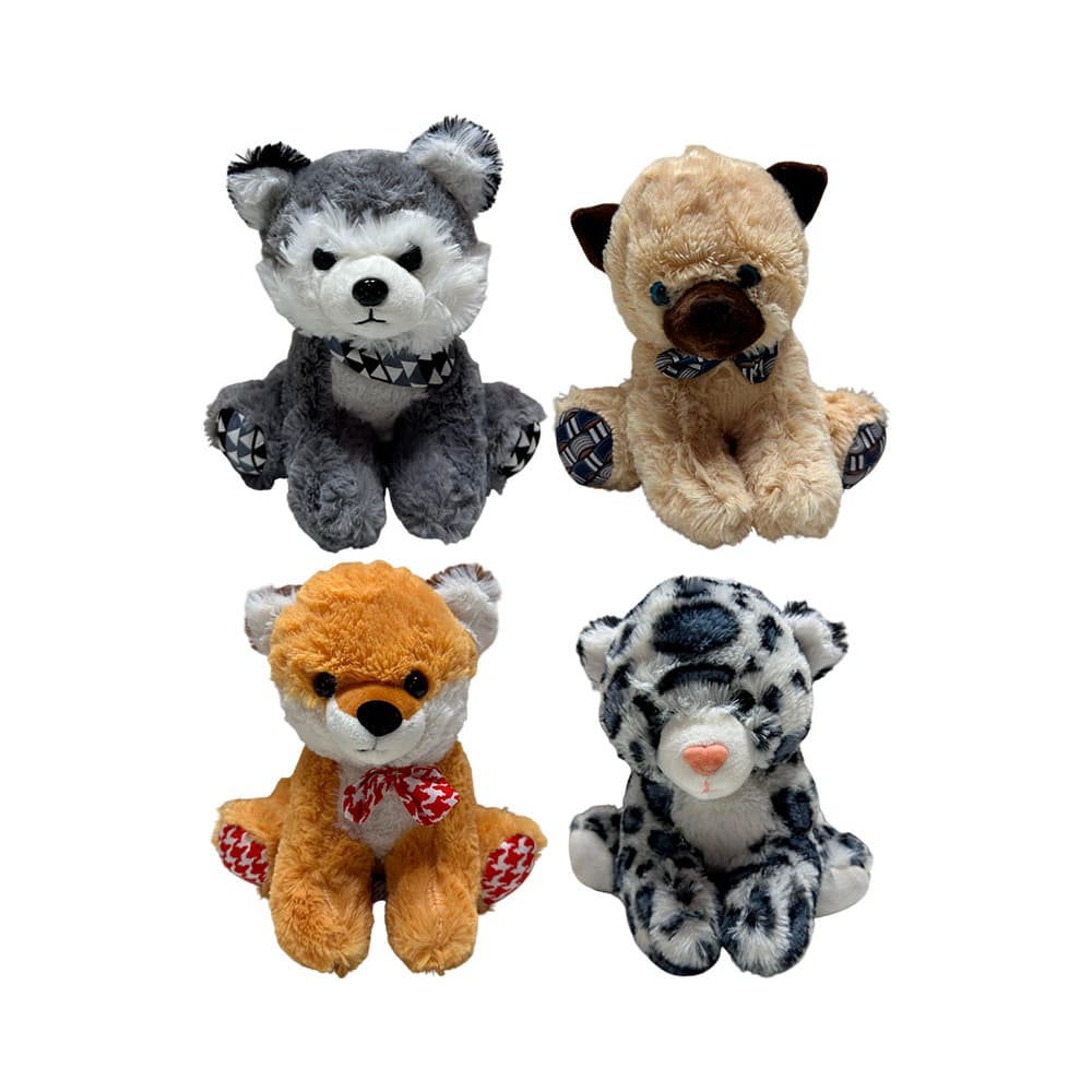 Kit 4 Urso Animais De Pelucia Sortidos Fofo Para Cesta Nicho Lembrancinha Decoracao Infantil - 19cm