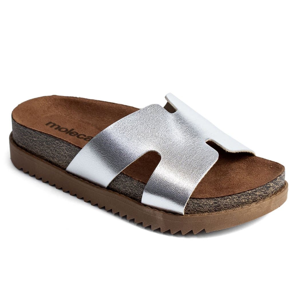 Chinelo Sandália Moleca Tratorado Slide Tamanco 5500.100 Prata
