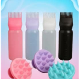 Kit Aplicador de Tintura com Massageador Capilar – Para Óleo, Creme e Hidratação Intensa