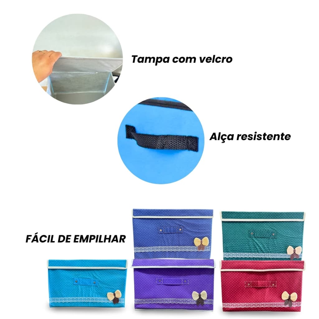 KIT 2 CAIXA ORGANIZADORA BOLINHA FLEXÍVEL MULTIUSO P\ ARMÁRIO 36X24X24 CORES SORTIDAS!!