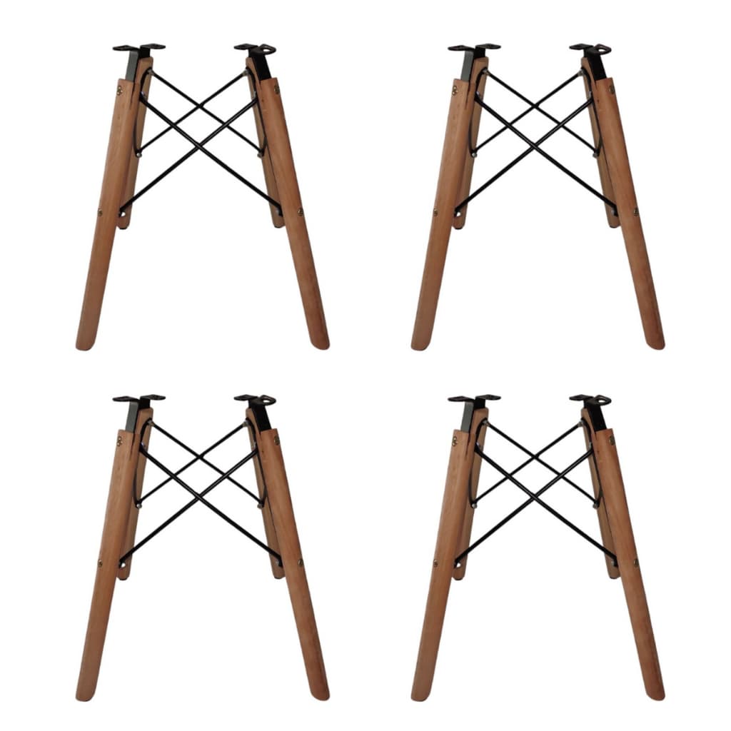 kit com 4 Base Completa para Cadeira Eiffel Pé Palito 45cm Madeira Charles Eame