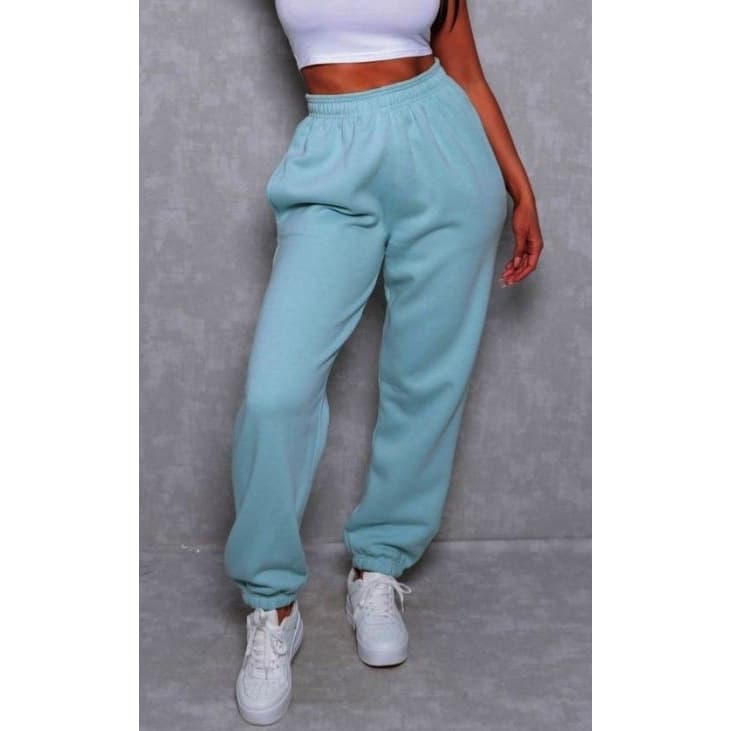 Calça moletom feminina Jogger Grossa Cós Alto