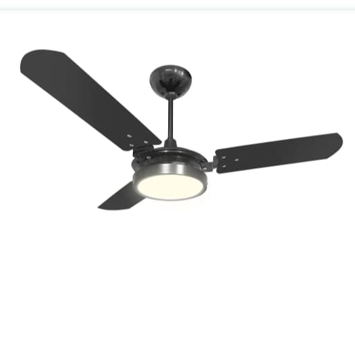 Ventilador Valen Preto Preto com Led Branco Quente 127V