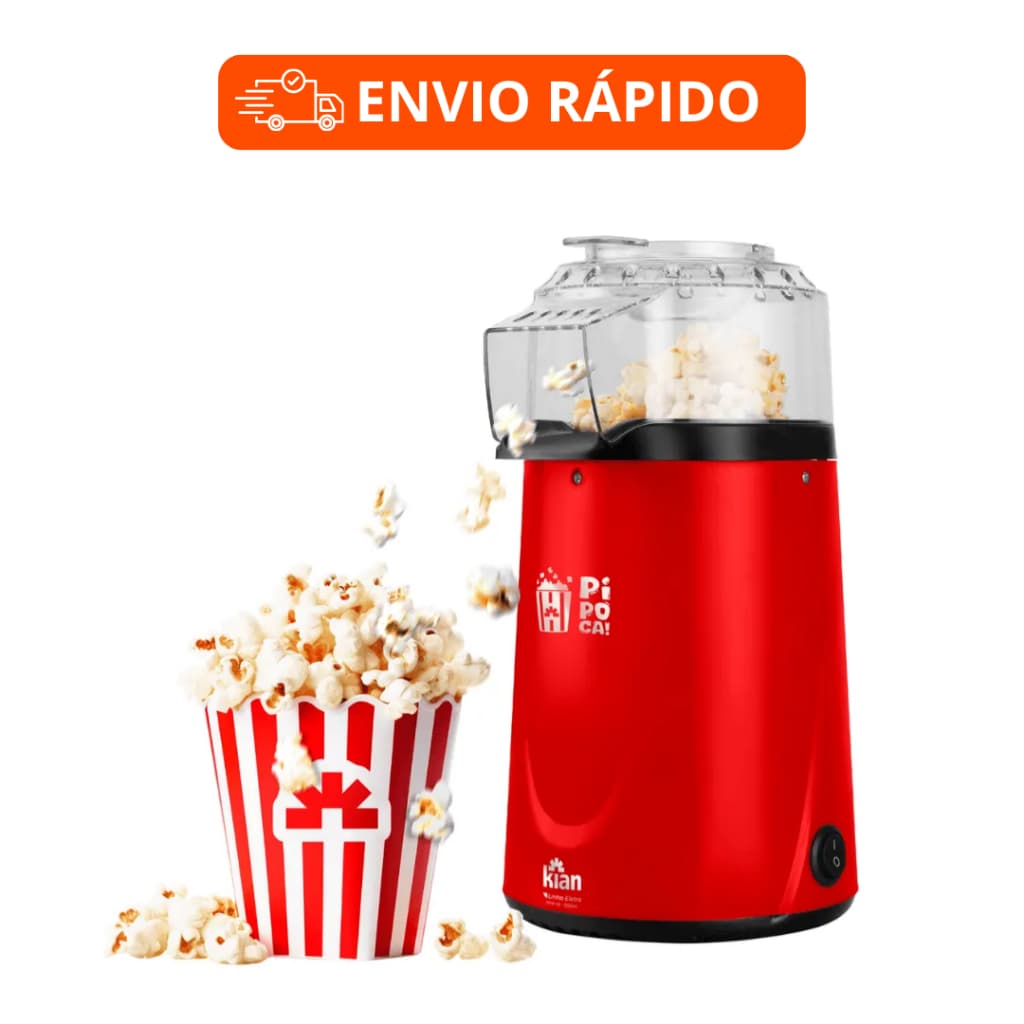 Pipoqueira Elétrica Ar Quente Máquina Fazer Pipoca Sem Óleo Vermelha 220V POP-01 - KIAN