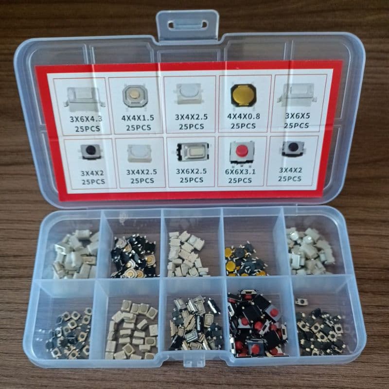 Botão Interruptor liga desliga 250pcs 10 Tipos Melhor Preço