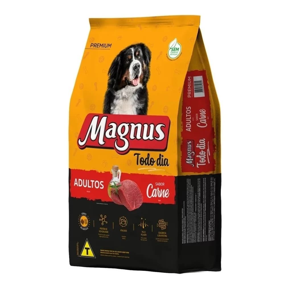 Ração Magnus Todo Dia Cão Adulto Porte Médio e Grande Sabor Carne 15kg