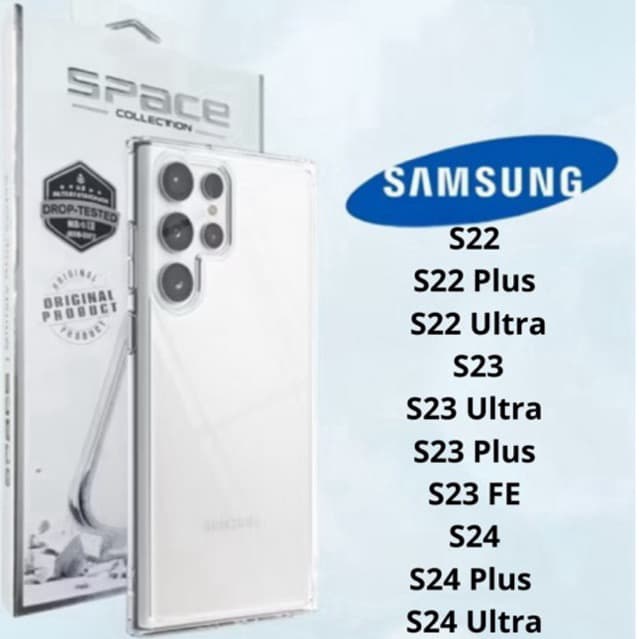Capa Transparente Space Protetora Acrílica –Compatível com Samsung S22 Ultra | S23 | S23 Ultra | S23 FE | S24 | S24 Plus