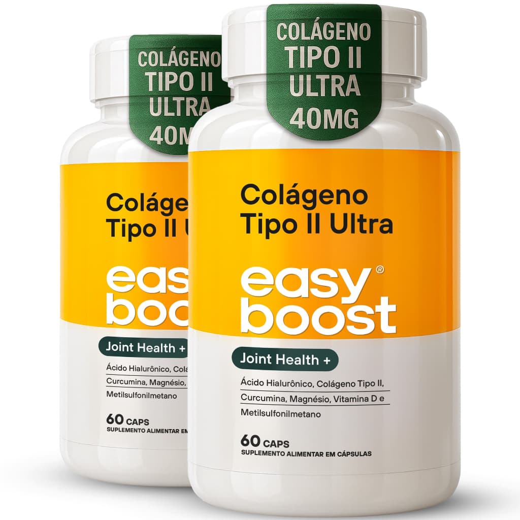 Colágeno Tipo 2 Ultra Easy Boost Kit 2x 60 Caps Cada + Vitamina D3 + Ácido Hialurônico + Magnésio + MSM 120 caps