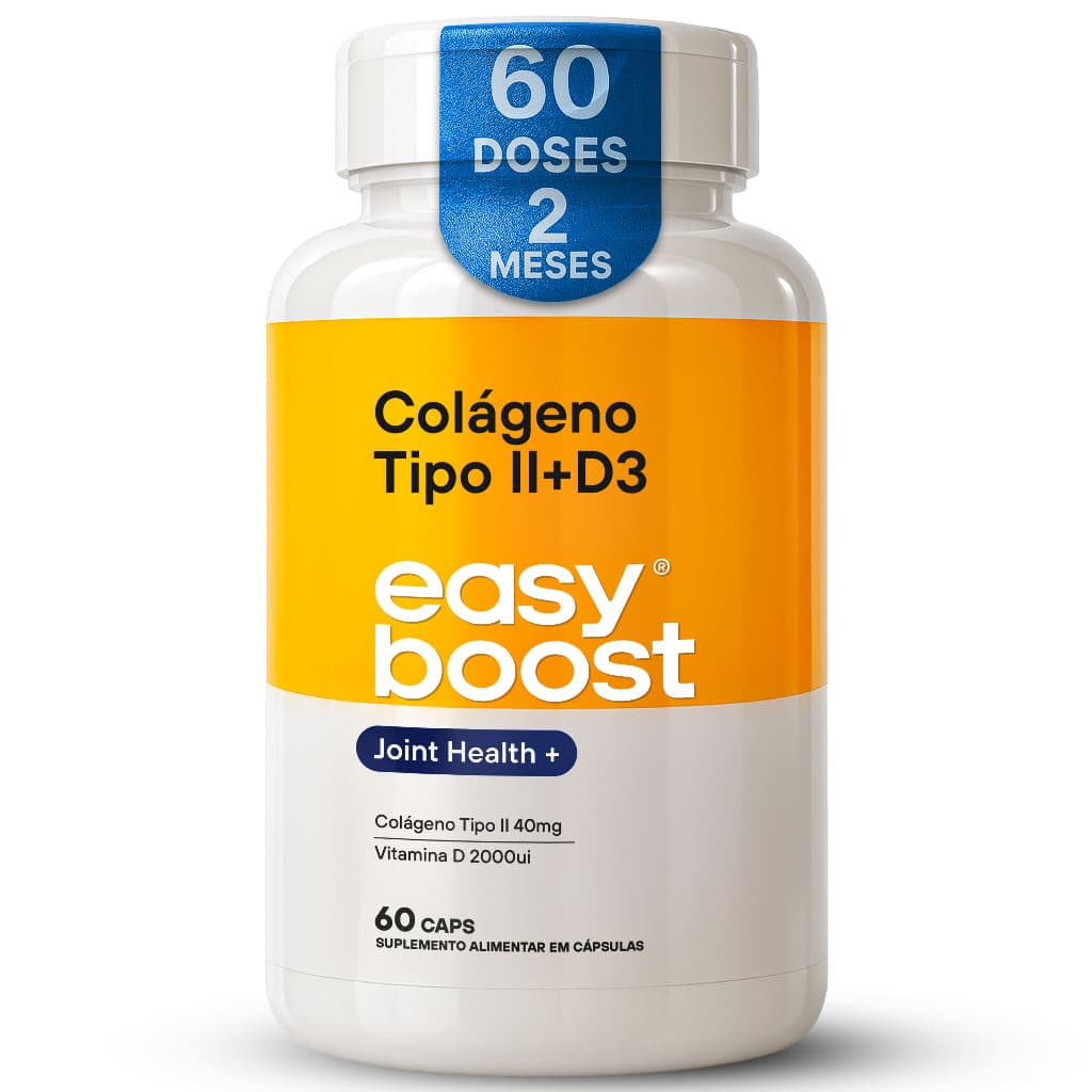 Colágeno Tipo 2 40mg + Vitamina D3 2000UI Easy Boost 60 Caps