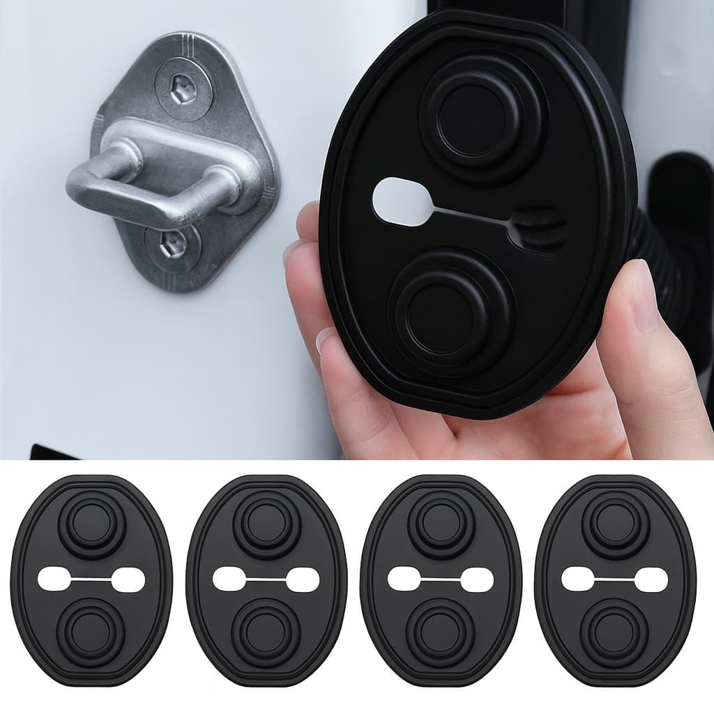 4 Peças Capa Protetora Fechadura Porta Carro Anti Impacto Batente Batida Arranhão Veicular