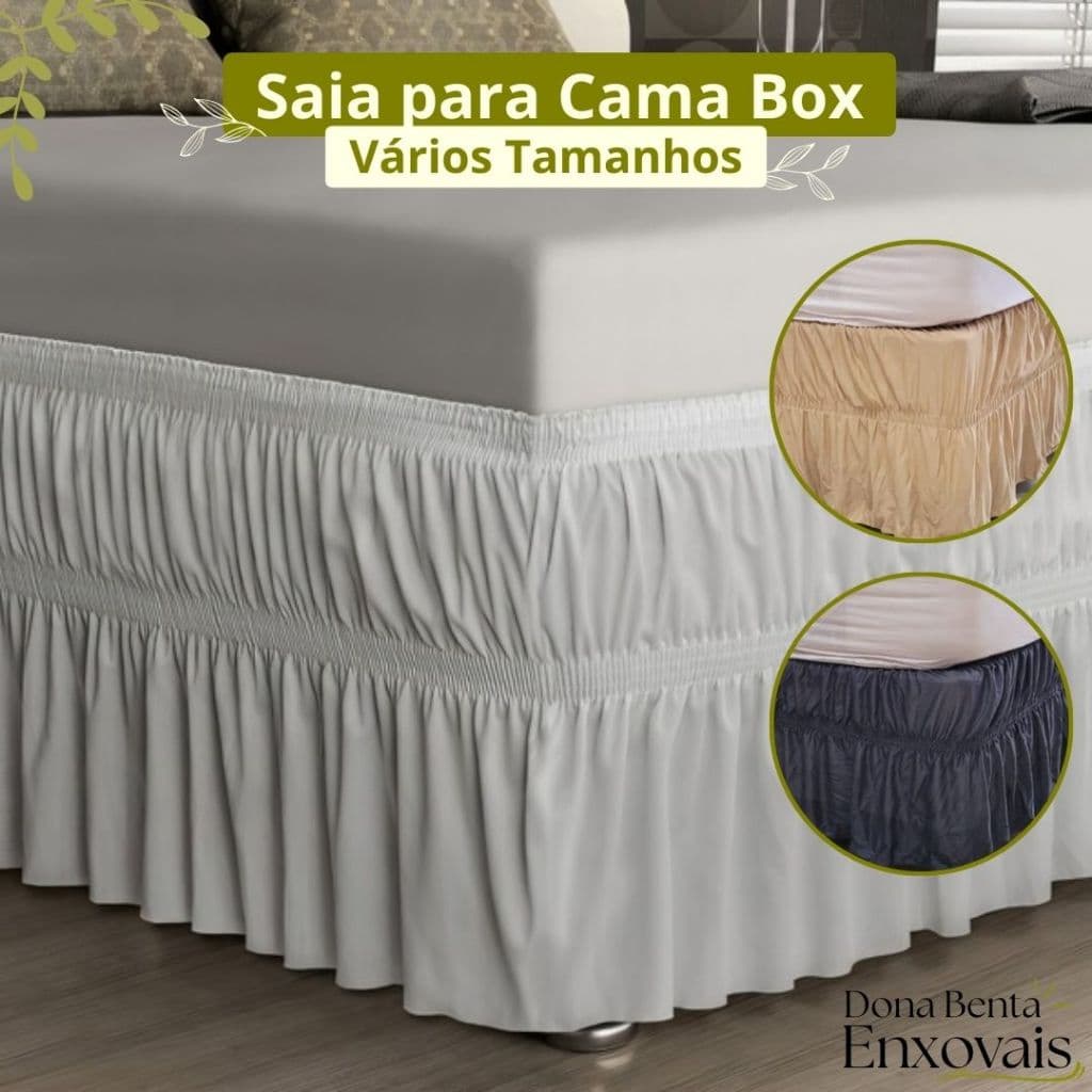 Saia Para Cama Box Várias Cores e Tamanhos Casal Queen e King