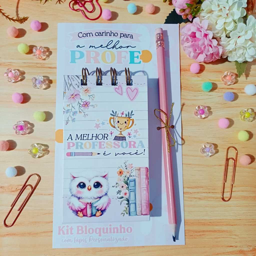 10 Mini Bloquinho com Lápis Personalizado leia as informações importantes na descrição
