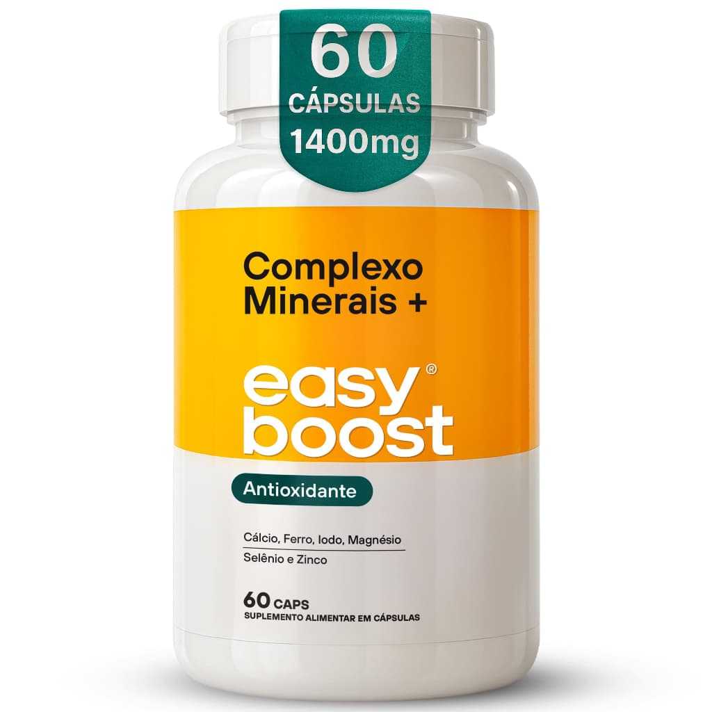 Complexo de Minerais Easy Boost 60 Caps Cálcio, Ferro e Magnésio Suporte Nutricional